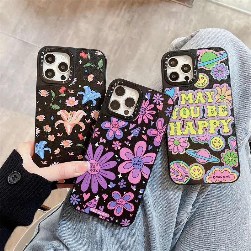

CASETIFY Black Lily Sun Flowers Phone Cases For IPhone 14/13/12/11/X/XR/XS 14/13/12/11 Pro Max XS MAX Shockproof Soft Back Cover