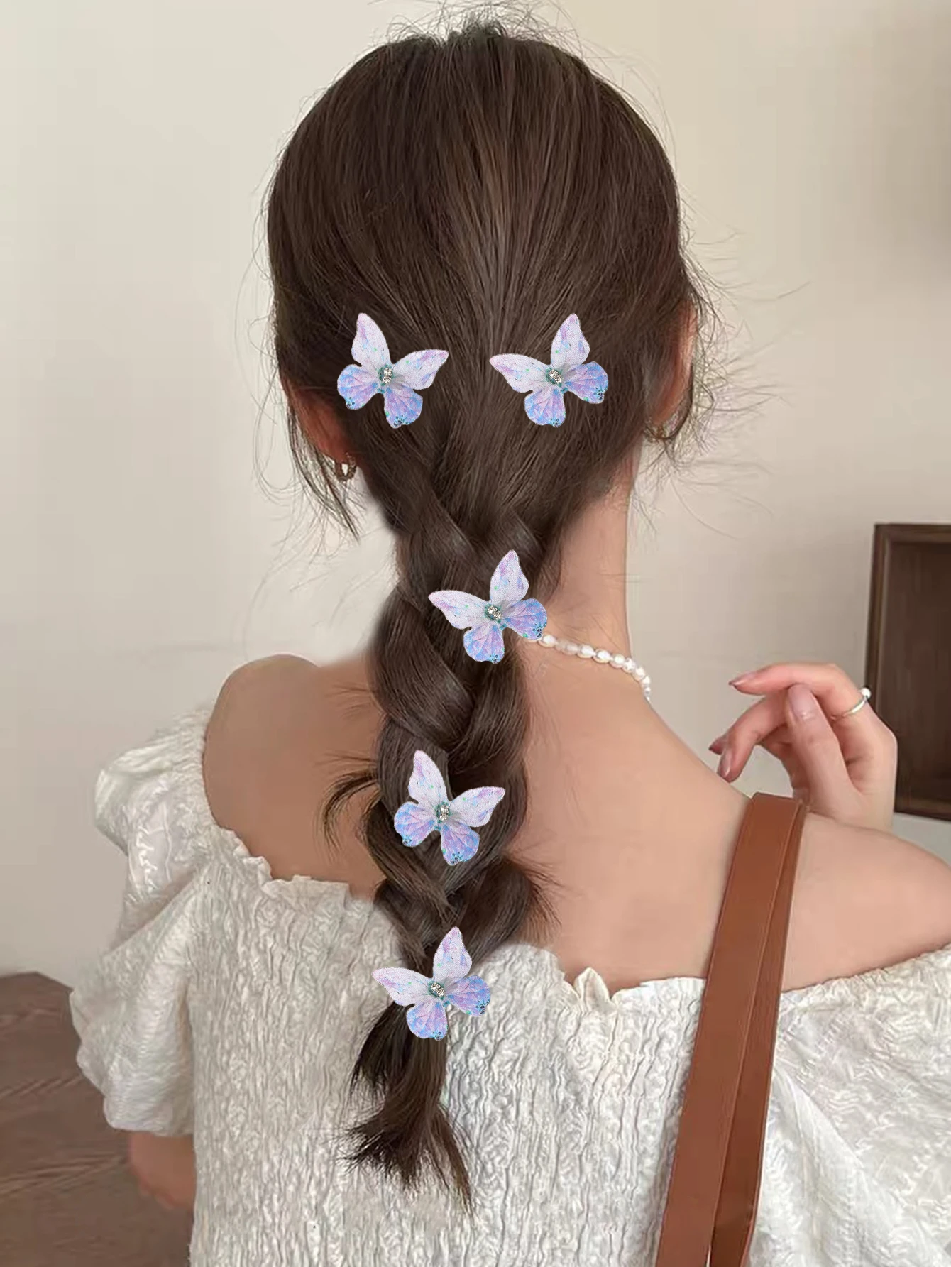 Женская заколка для волос AWAYTR 5 шт. заколка-пряжка с разноцветными бабочками