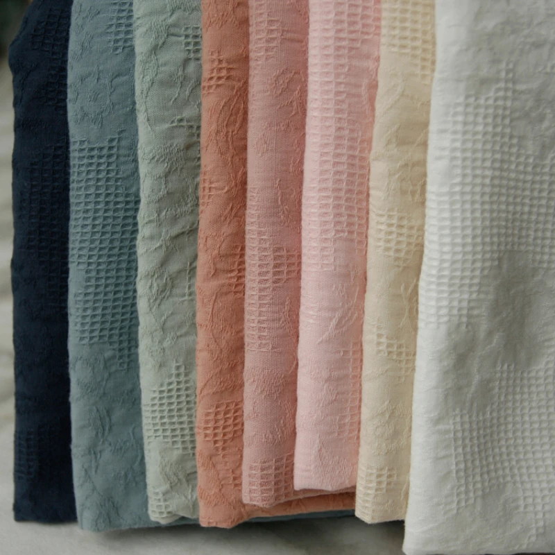 

Высококачественная жаккардовая хлопковая однотонная ткань с цветочным рисунком, детское платье, рубашка, тяжелый тканый материал ручной работы «сделай сам», ткань для шитья одежды