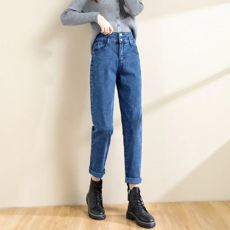 Korean Fashion Vintage Clothes Jeans Women 2023 Blue Jeans Woman High Waist Female Clothing Harem Pants Women Women's