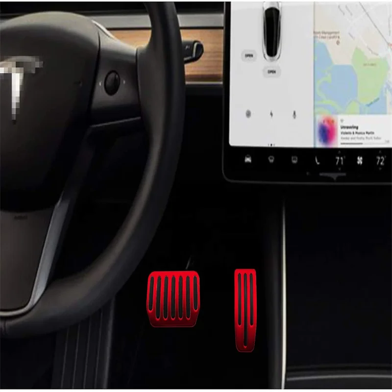 

2 шт., накладки на педали из алюминиевого сплава для ног Tesla Model 3