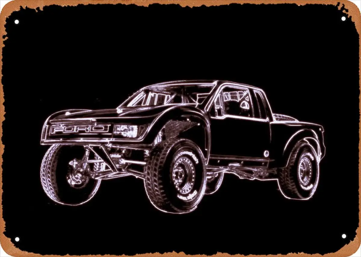 Cr Enthussts TROPHY TRUCK Плакат 8x12 nch Ретро Vntge Metl Sgn Home Mn Cve rt