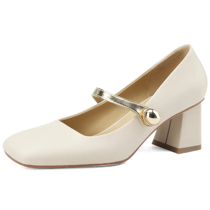 

Dilalula 2023 женские туфли-лодочки из натуральной кожи винтажные туфли с квадратным носком на высоком каблуке офисные туфли-лодочки женские вес...