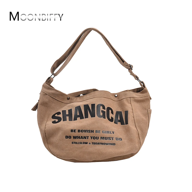 

Новая вместительная Холщовая Сумка через плечо для женщин, повседневная сумка-мессенджер, 2021 простая винтажная сумка, Женская неформальная...