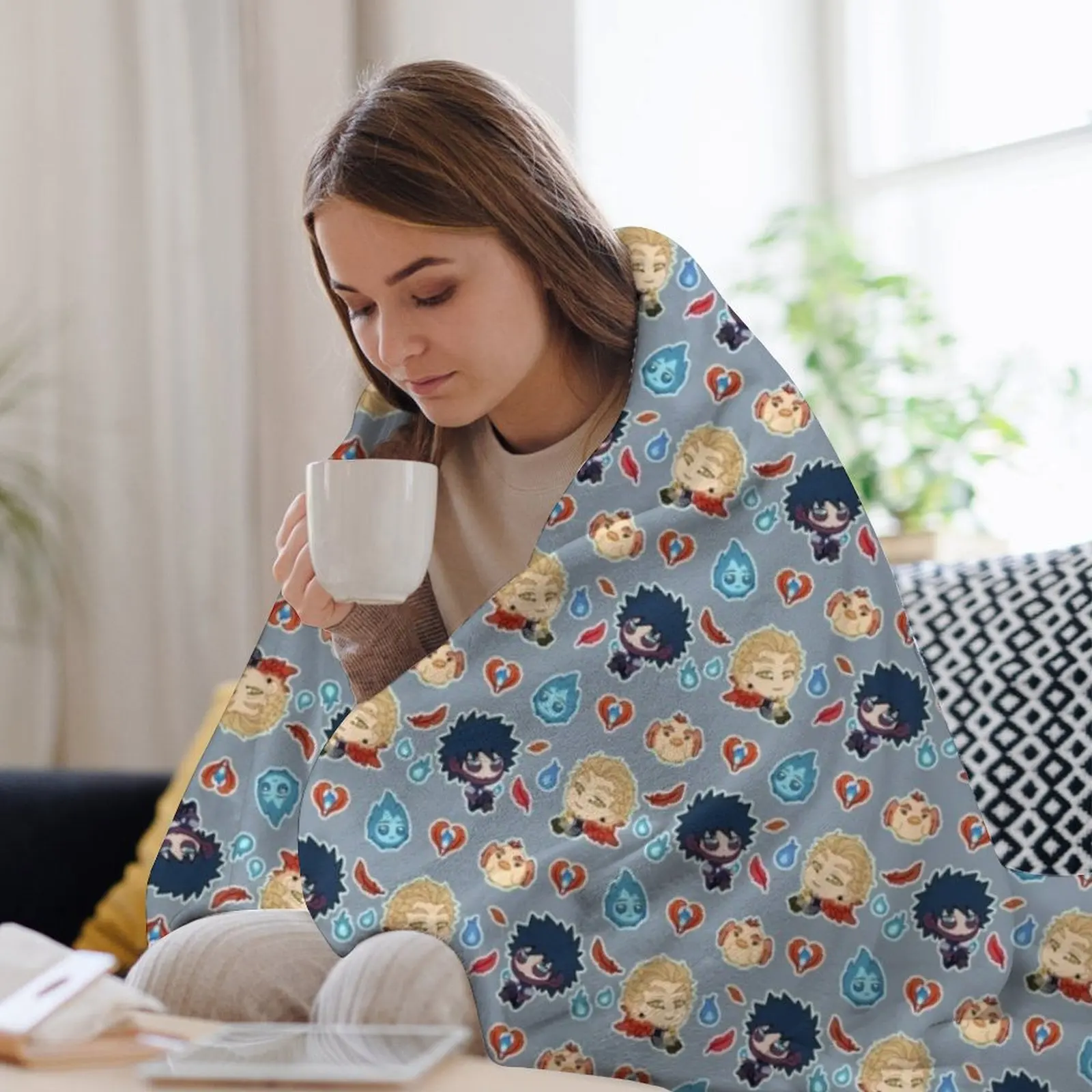 Одеяло Hotwings (синее) Фланелевые ворсовые одеяла для диванов Одеяла