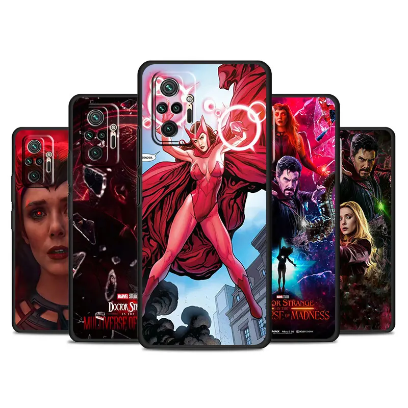 Чехол «странная ведьма» Marvel Doctor для Xiaomi Redmi Note 12 5G 9 9S 8 Pro 11 10 10S K50 10C 12ProPlus K40, черный мягкий чехол для телефона