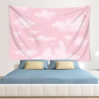 pink sky girl kawaii room tapestries beach towel blanket wall hanging picnic yoga mat home backdrop beauty livingroom