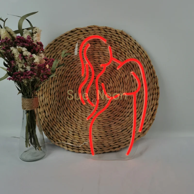 

Custom Neon Sign Woman Body Sexy Lady Back Nude Girl Real Neon Sign Art Beer Bar Light Wedding Gift Bedroom Home Wall Decor