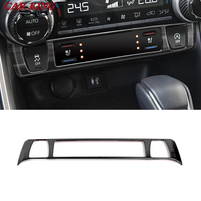 

1PCS Car Central Control Cover Seat Heat Button Trim Frame For Toyota RAV4 XA50 2019 2020 2021 2022 Stainless Steel Accessories