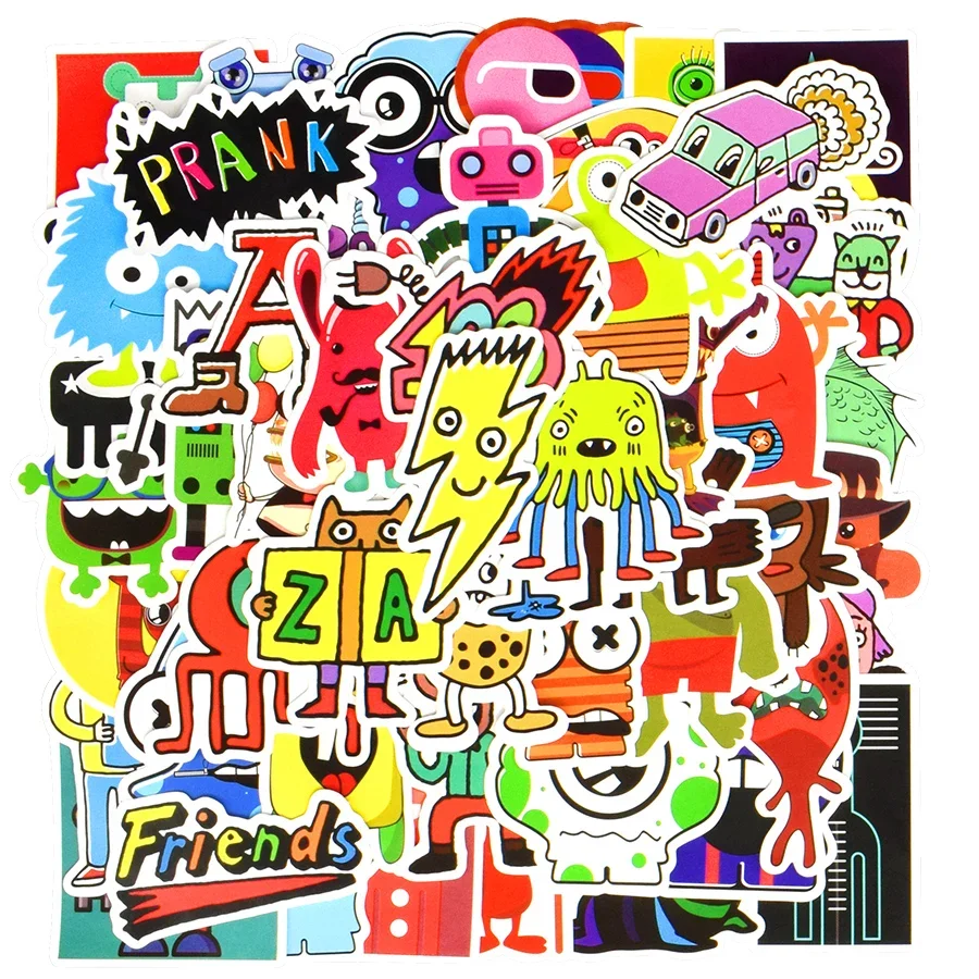 50 шт. граффити наклейки для детей Маленький Монстр Робот Забавные милые аниме