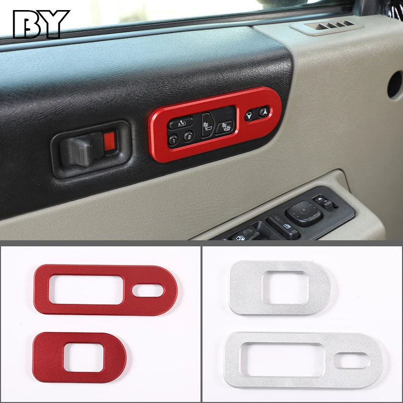 

For Hummer H2 2003-2007 Car Seat Adjustment Memory Button Switch Frame Aluminum Alloy Silver/Red Decoration Accessories Interior
