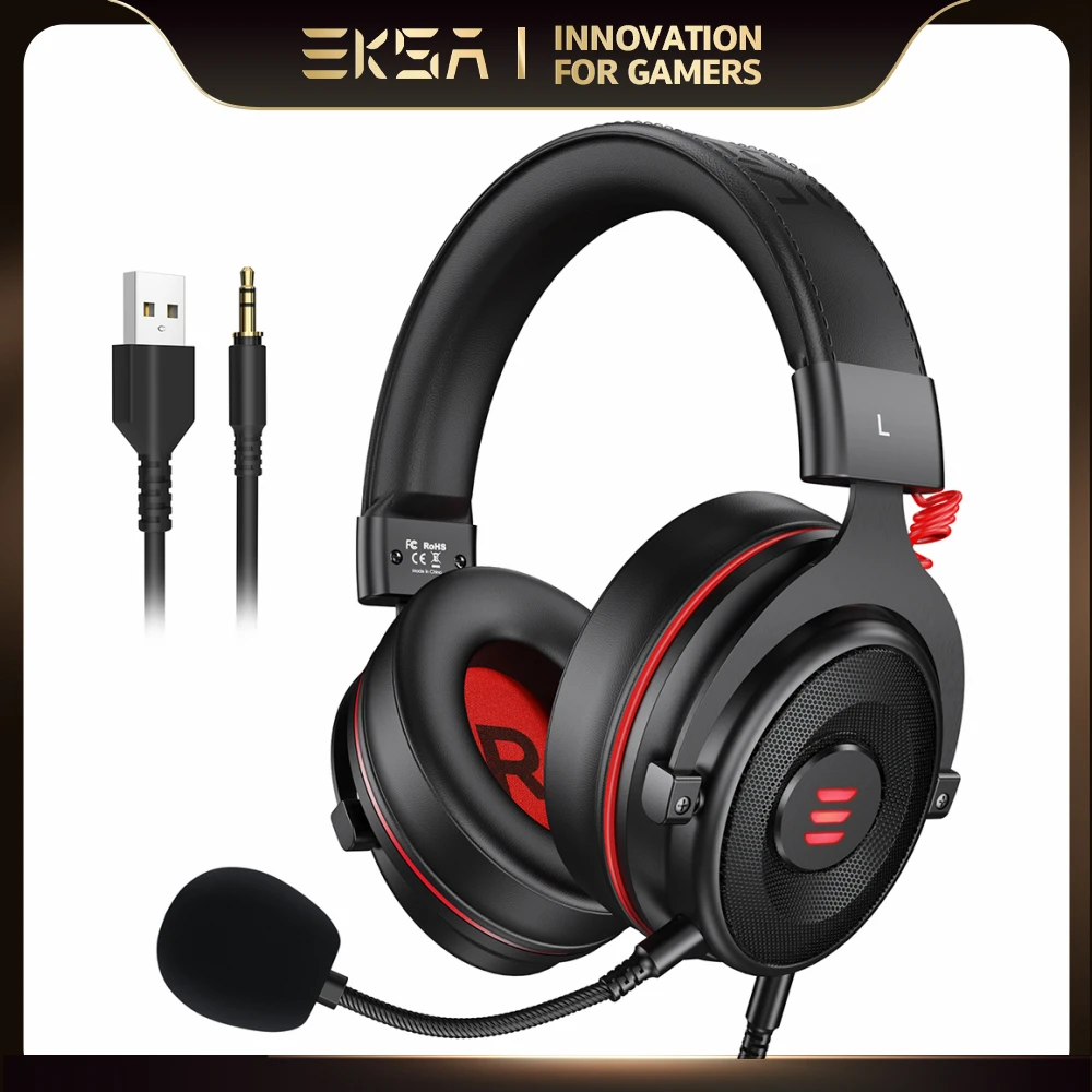 

EKSA Gaming Headset Gamer Wired 3.5mm Stereo/ USB 7.1 Surround Gaming Headphones For PC/PS4/PS5/Xbox with Noise Cancelling Mic