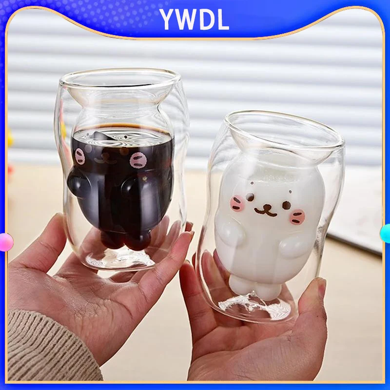 YWDL 1/2 шт. стеклянные кружки с изображением животных изолированная стеклянная