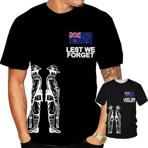 Футболка Anzac Australia и New Zealand Maori Manaia Poppy Fern Lest We Forget из полиэстера