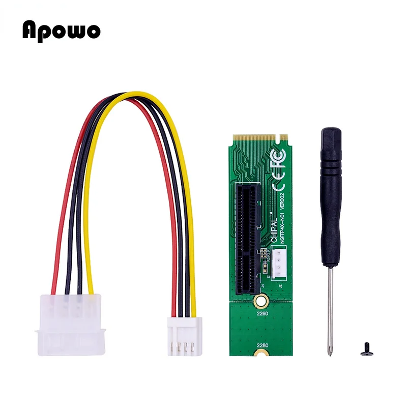 Adaptador de Cartão de Riser Chave para Conversor Fêmea com Cabo de Alimentação para Pci M.2 para Pci-e x1 a X16 Ngff Macho Express 4x 1x m2 m