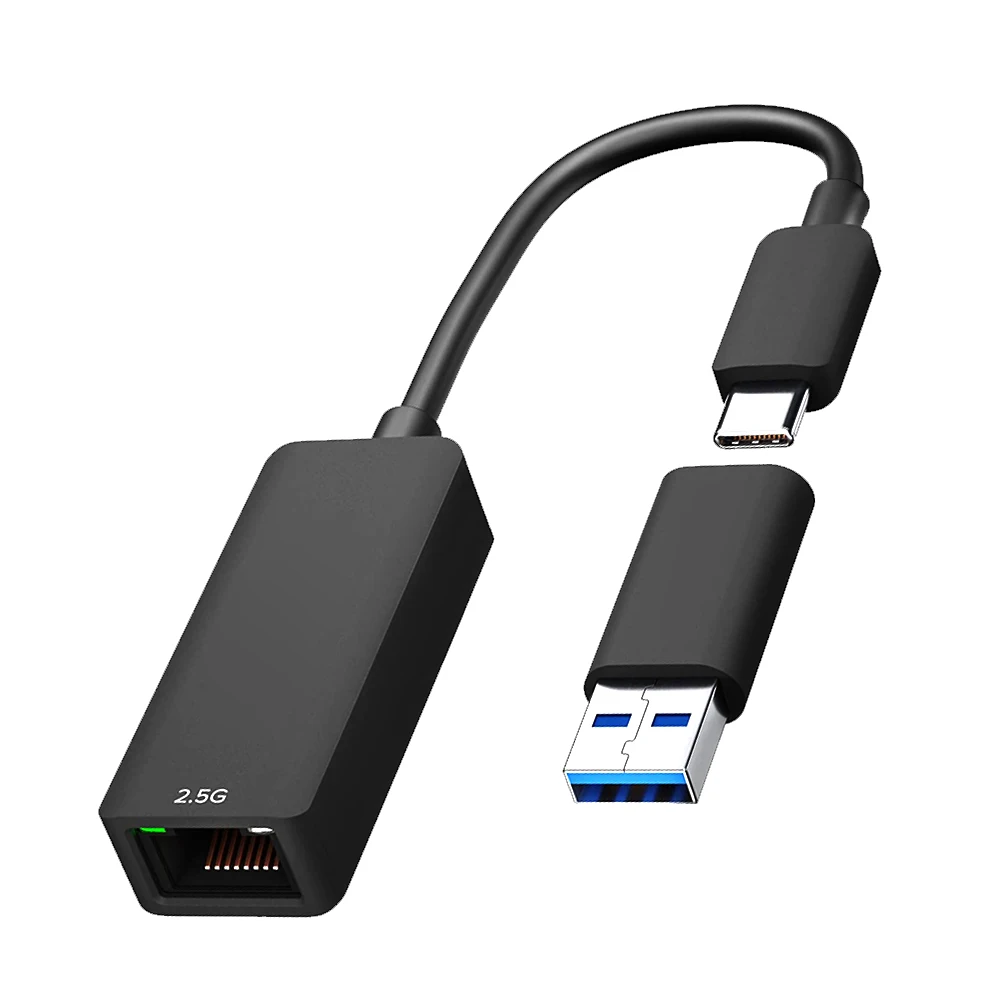 

PC 2 in 1 USB3.0/Type-C to Gigabit Ethernet Adapter 2500Mbps RJ45 LAN Converter Laptop Notebook Network Connector Accessory