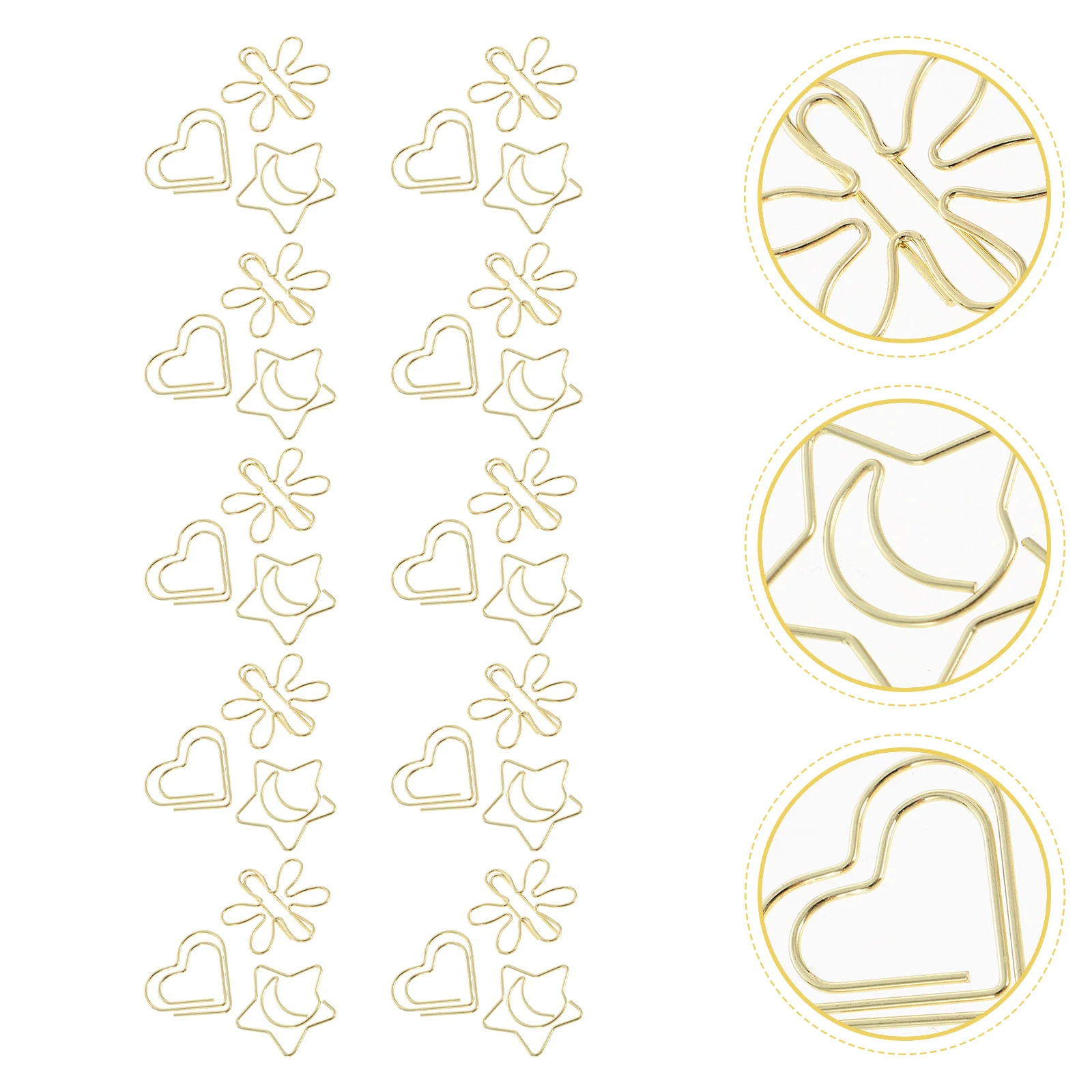 

Clips Paper Gold Metal Clipoffice Accessories Bookmark Desk Note Binder Decorative Wire Heart Paperclips Stationery Clamp Page