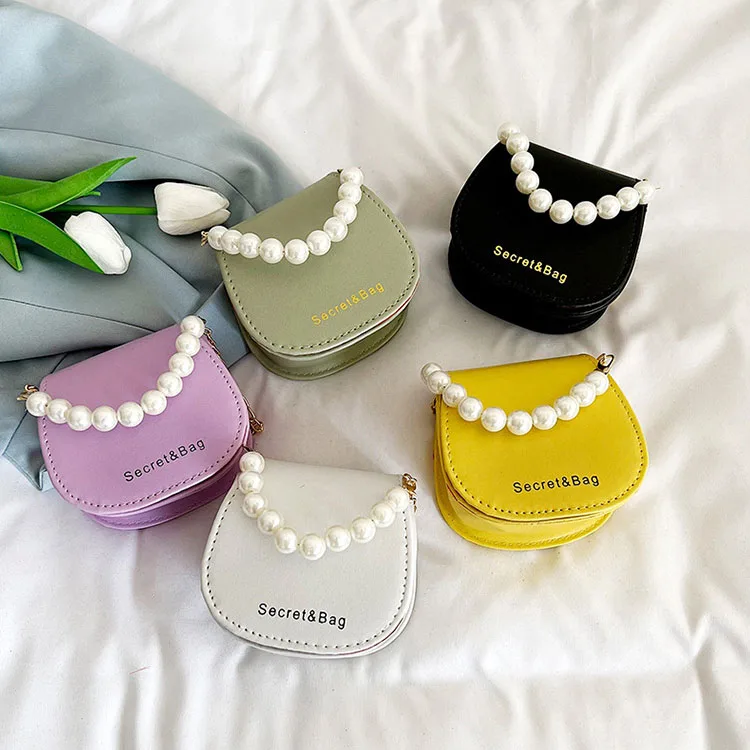 

Summer Pearl Handle Super Mini Design PU Leather Shoulder Bags For Women 2022 New Crossbody Bag Female Letter Travel Handbags