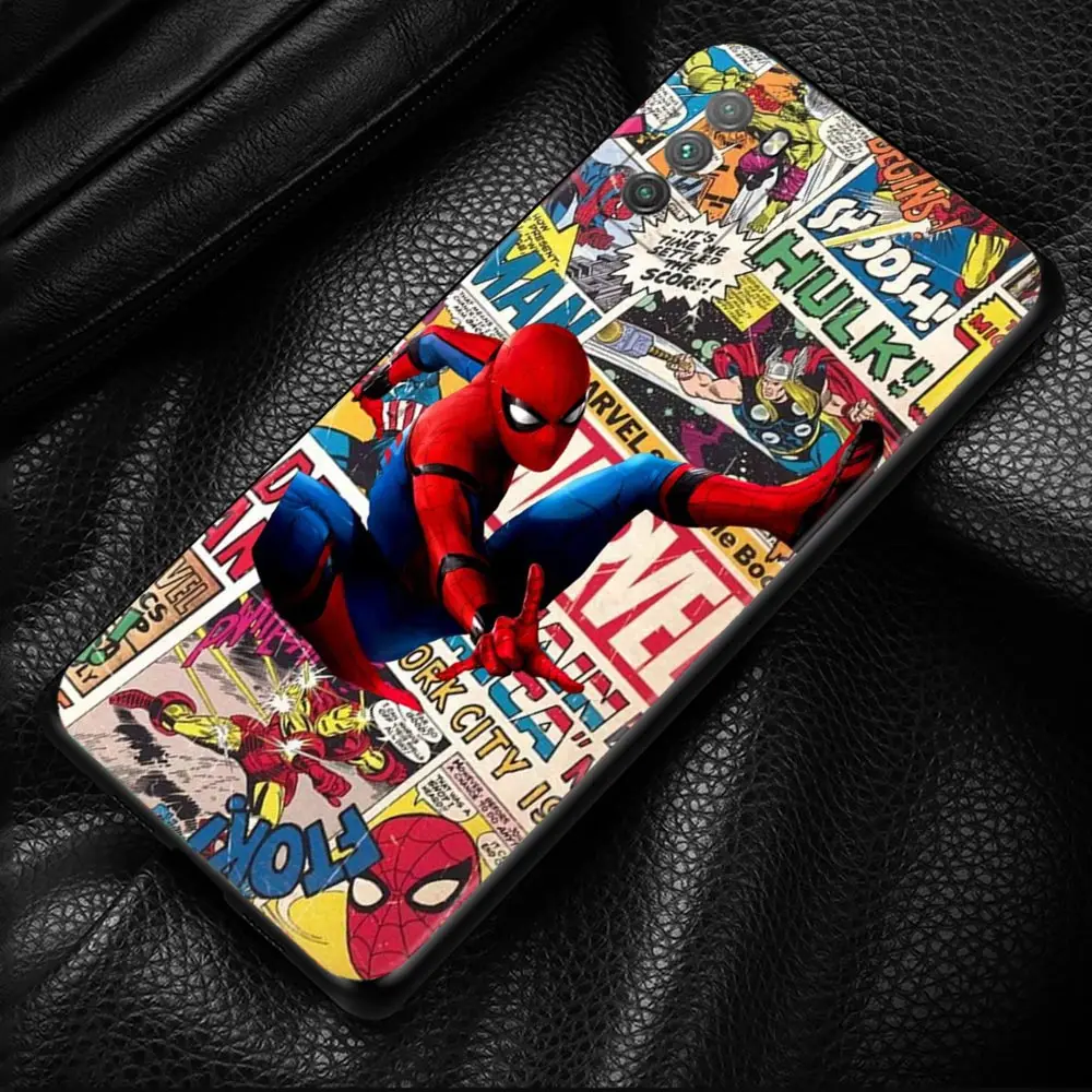 Чехол для Xiaomi POCO F1 X3 GT X4 NFC M3 M4 Pro 11T 12 10T 11 Lite Marvel Мстители Человек-паук Капитан