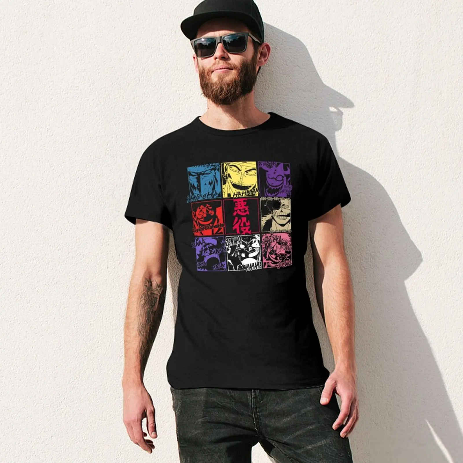 Винтажная аниме-футболка для мужчин винтажная одежда из хлопка