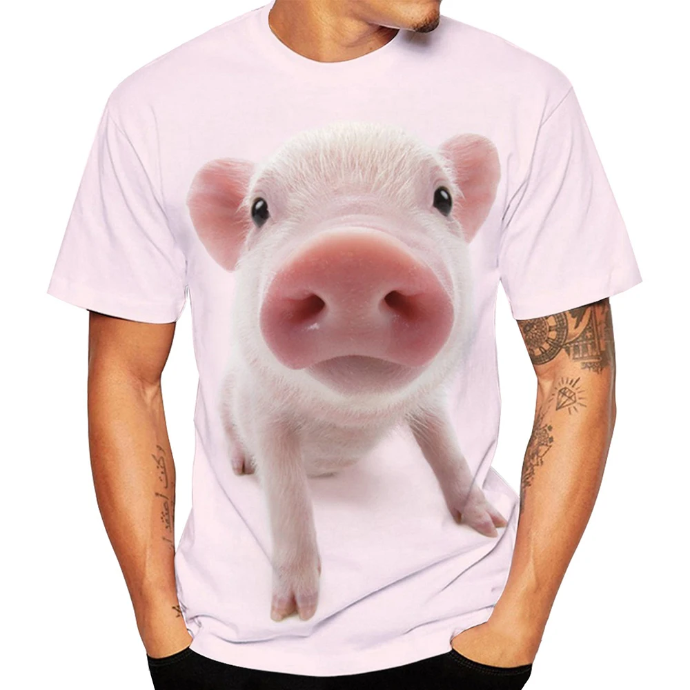 

Summer New Funny Pig T-Shirts Cute Animal 3D Print Streetwear Men Women Casual Fashion Oversized T Shirt Kids Tees Tops Clothing