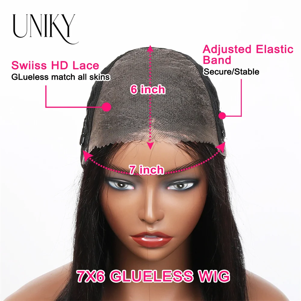 Парик без клея Wear Go 10 12 дюймов прямой парик 7x6 HD на сетке спереди искусственный 6x4