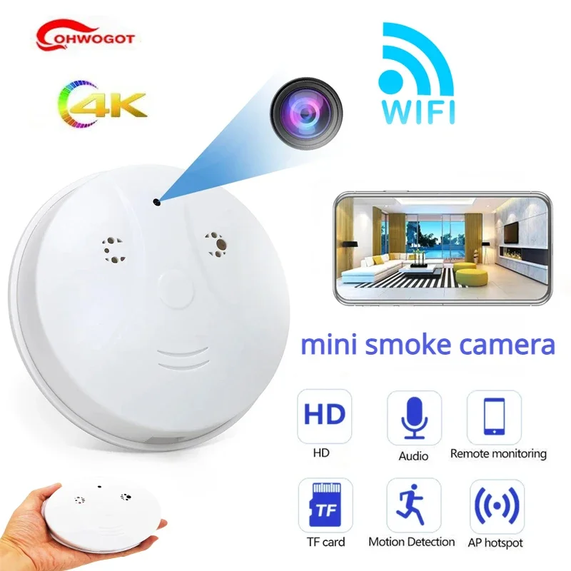 

Беспроводная мини-камера с датчиком дыма, Wi-Fi, 1080P