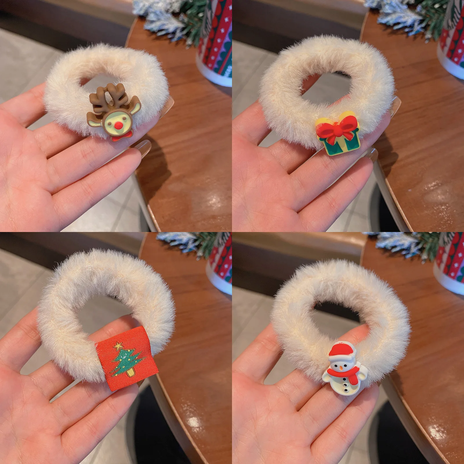 

Lovelee Christmas plush cute hair ring ponytail rubber band head rope autumn and winter wild hair rope