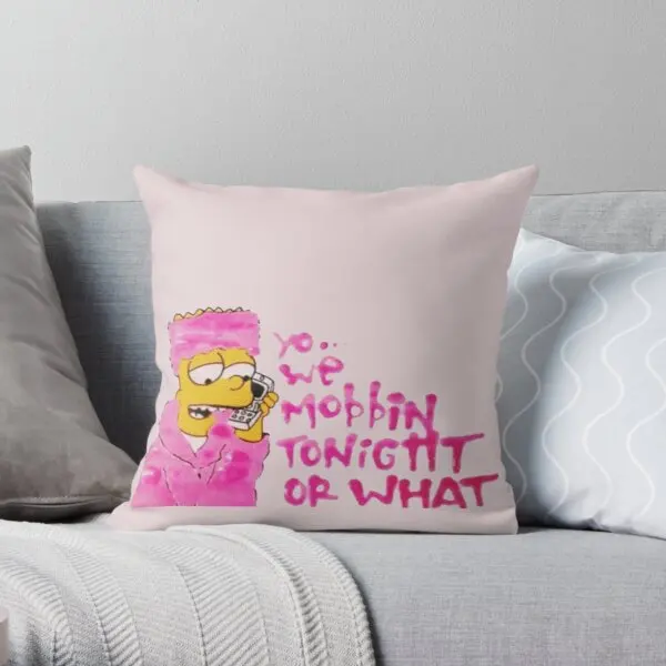 

Yo We Mobbin Tonight Or What Printing Throw Pillow Cover Bed Decorative Comfort Soft Wedding Waist Cushion Pillows not include