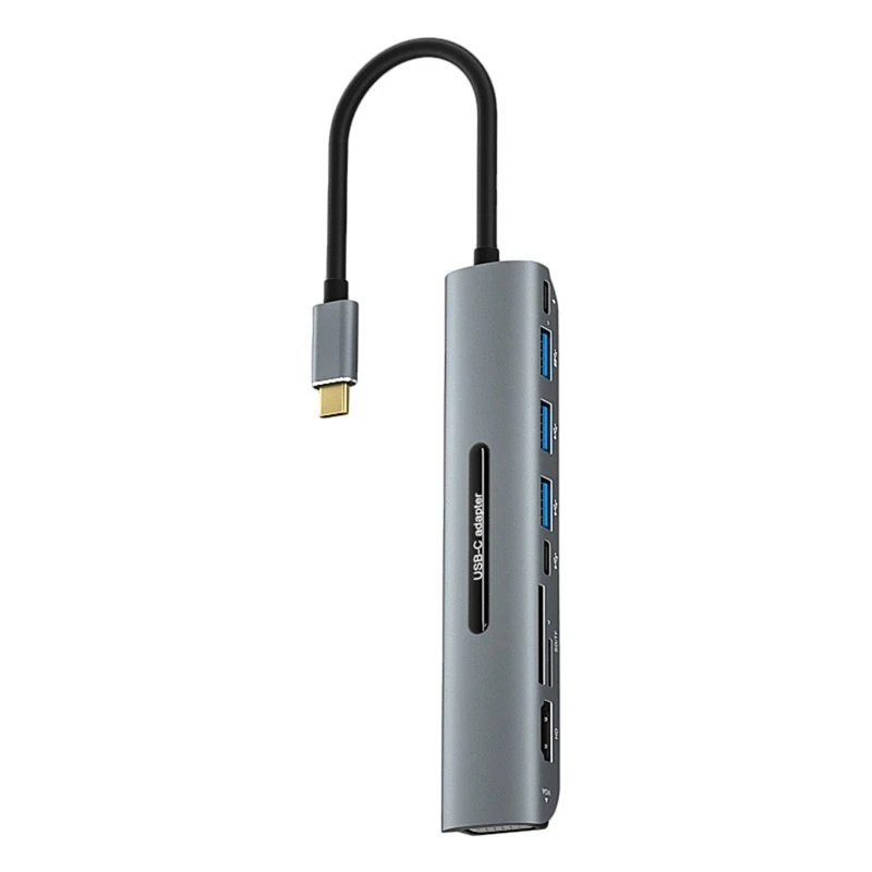 

USB C-хаб, док-станция USB C 9 в 1, адаптер док-станции USB C с 4K HDMI, VGA, для Pro/Air и планшетов