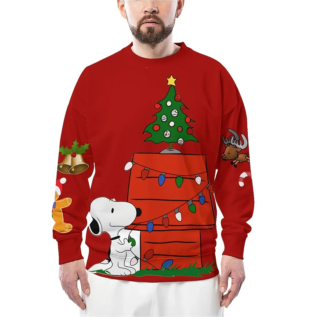 Мужская толстовка с длинным рукавом liasso 3D принтом Рождественский дизайн яркие