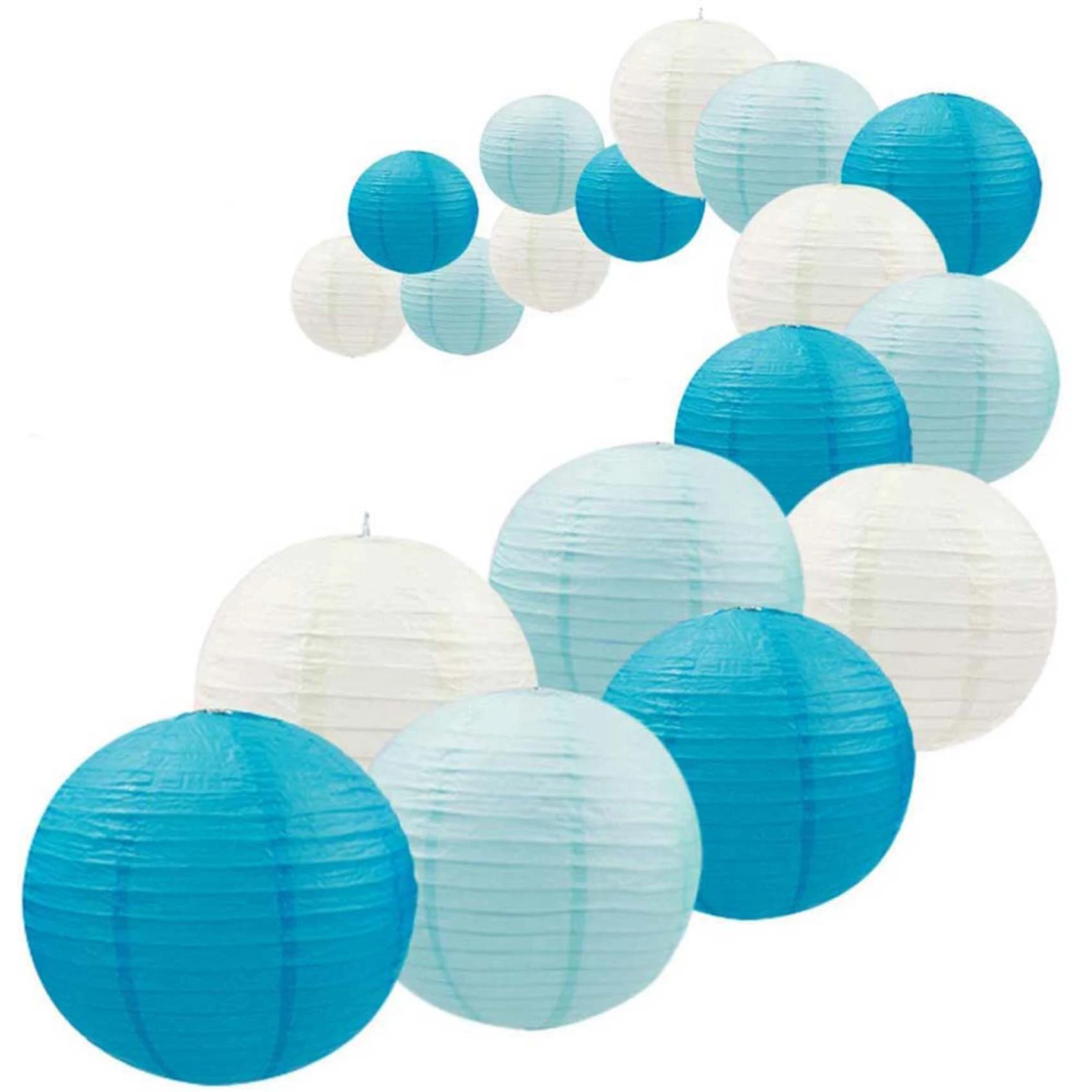 

18Pcs Royal Blue Paper Lantern Set Reusable Hanging Decorative Japanese Chinese Paper Lanterns Easy Assembly