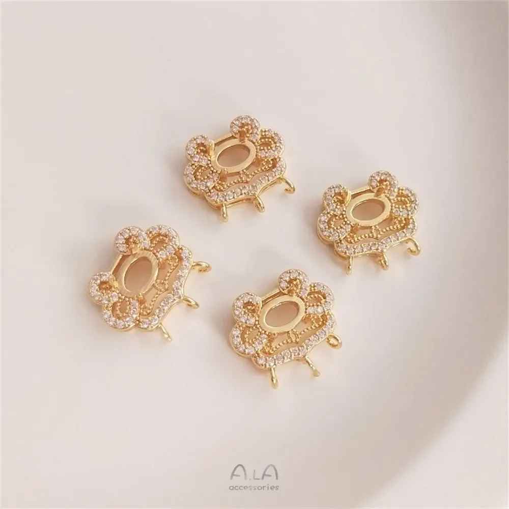 Упаковка из 14-каратного золота с микроинкрустацией цирконом Ruyi защитным замком