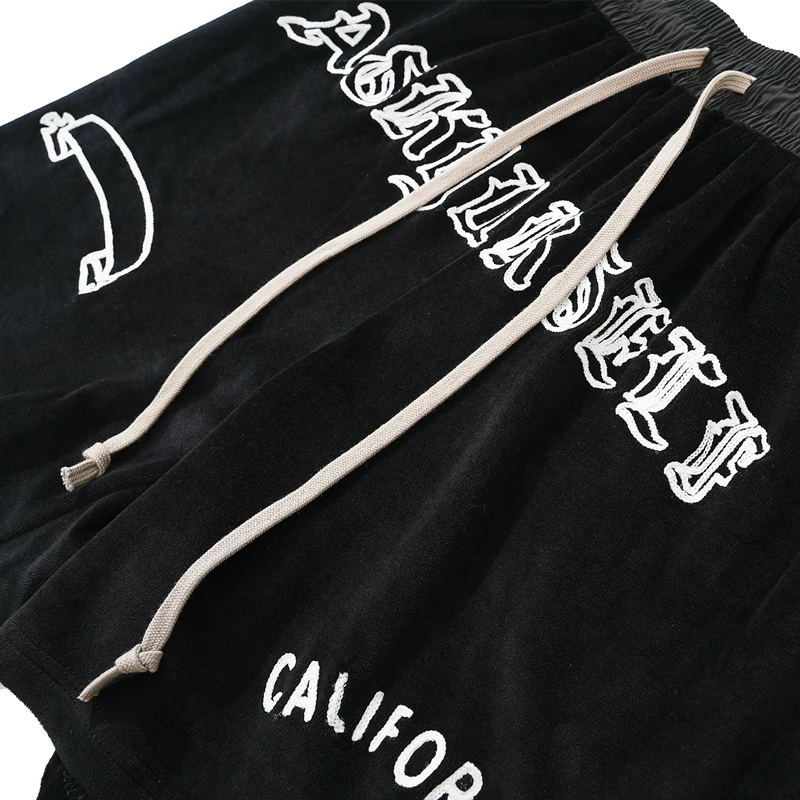 Мужские летние бархатные шорты в стиле хип-хоп