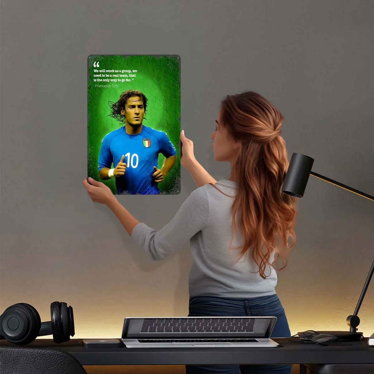 Francesco Totti Италия Спортивный Металлический Плакат Новый Декор Металлические