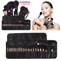 32 pcs pincel de maquiagem make up brushes maquiagem profissional of makeup brush set black leather bag