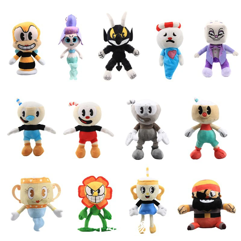 15-28 см игра Cuphead плюшевая игрушка Mugman the Devil легендарные кости чаши король мягкие