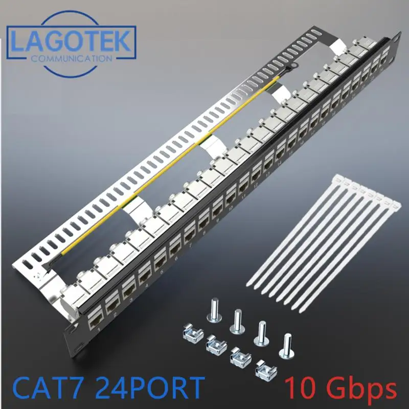 

Патч-панель Cat7 на 24 порта, патч-панель CAT7/CAT6a FTP с полной защитой 24x Cat7 экранированный телефон Φ 1U 19''