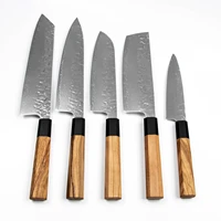 chef knife 1 5 pcs set kitchen knives damascus pattern sharp santoku knife cleaver slicing utility knife japanese knives set