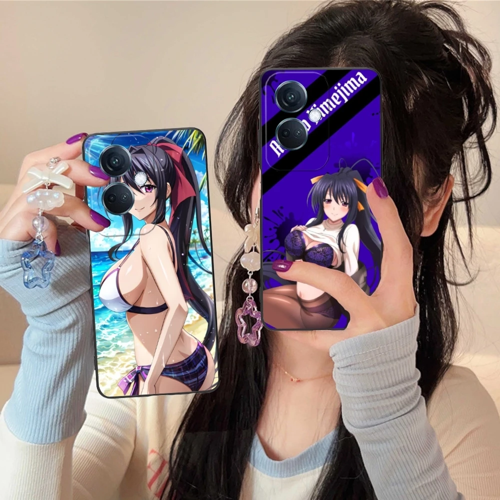 Старшая школа DXD Akeno фотоэлемент для OPPO Find X5 X3 X2 A93 Reno 8 7 Pro A74 A72 A53 черный мягкий
