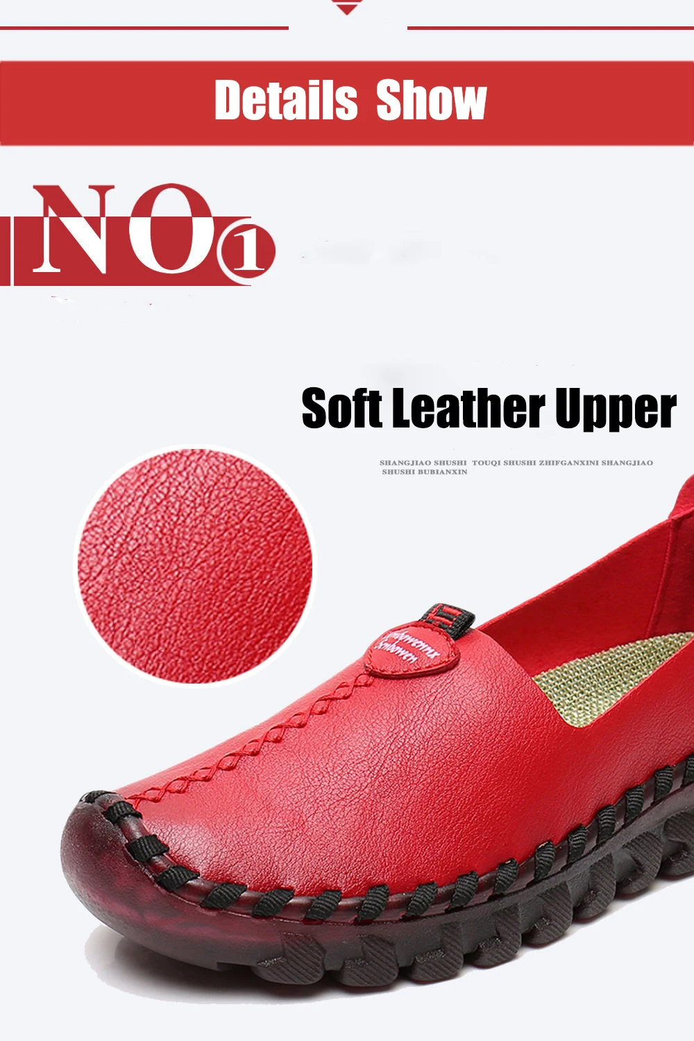 Wide Fit Thick Sole Flats Korean Style Shoes For Women Cozy Leather Slip On Shoes Pregnant Woman Maternity Shoes Women's Loafers