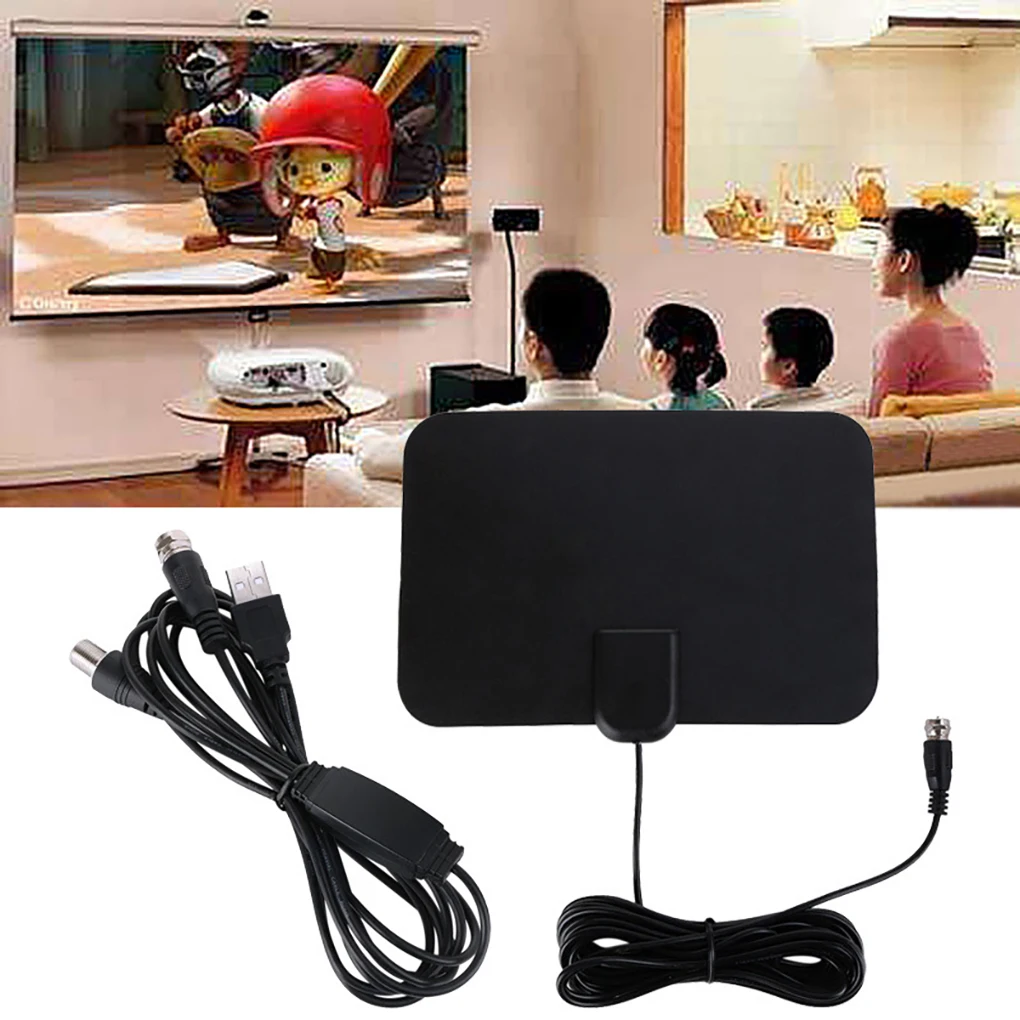 

HDTV003 VHF/UHF Frequency 20mA 25dB Booster HDTV Antenna Aerial 50 Miles 1080P HD Digital TV Indoor Antenna Receiver