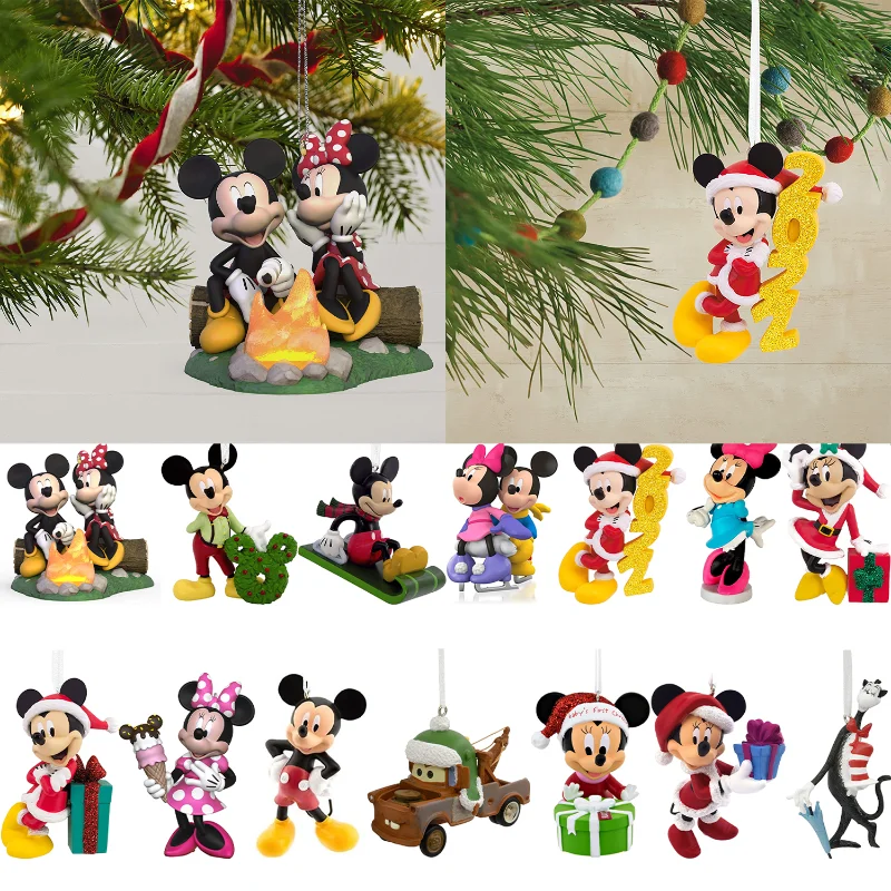 

Disney Mickey Mouse Christmas Tree Pendant 2D Car Interiors Decoration Hanging Ornaments Home Christmas Party Supplies Kids Gift