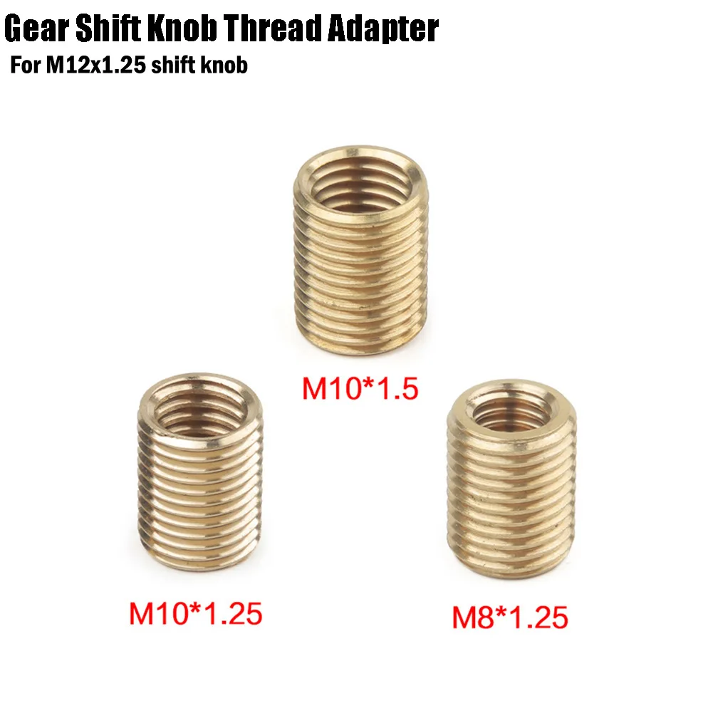 

3pcs Gear Shift Knob Thread Adapter Nut Insert Kit M10x1.25/ M10x1.5 /M8x1.25 Gear Shift Knob Connector Adapters Replacement