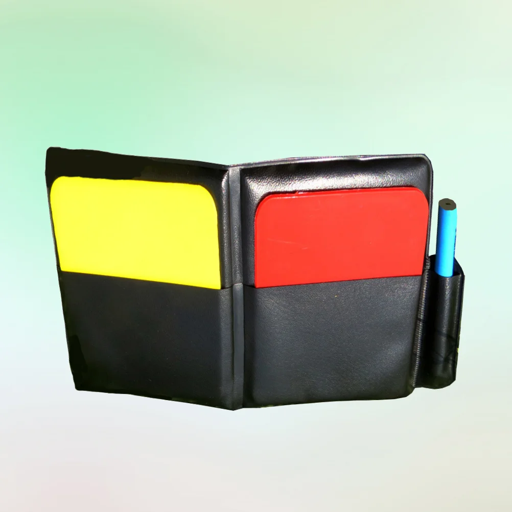 

1PC Caution and Dismissal Cards Soccer Referee Warning Cards Red Yellow Referee Cards Whistle for Football Soccer