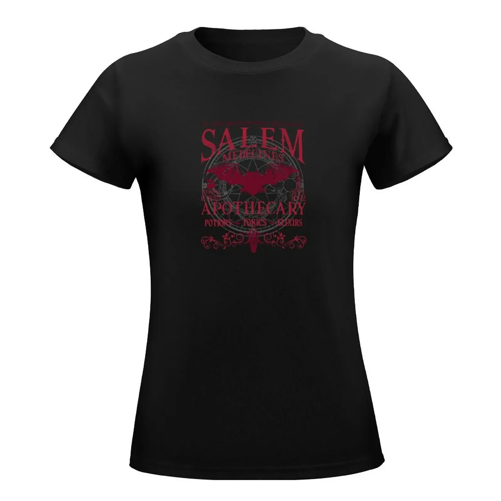 Хлопковая футболка Salem Apothecary Herbalist Witch Wiccan Halloween бордового цвета