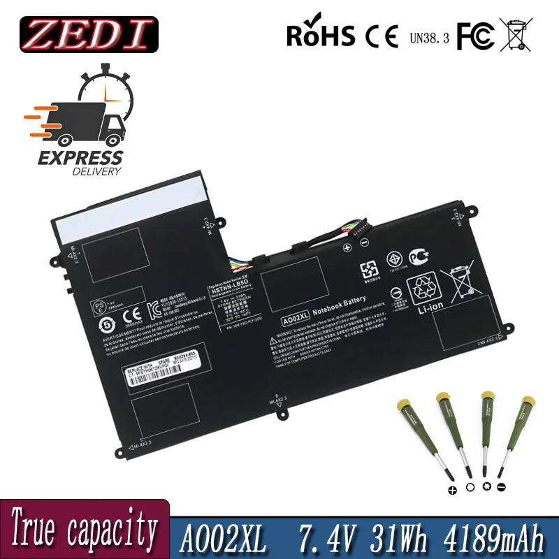 ZEDI AO02XL 7.4V 31Wh HSTNN-C75C HSTNN-IB5O 728250 -121 728558 -005 Аккумулятор для ноутбука HP ElitePad 1000 G2 Series