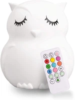 cute animal silicone baby night light with touch sensor and remote control portable rechargeable cool bright night light