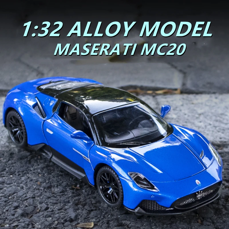 

1:32 Maserati MC20 Supercar Alloy Metal Diecast Cars Model Toy Car Vehicles Pull Back Sound and light For Children Boy Toys gift