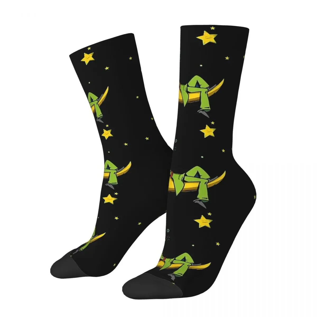 

Hip Hop Retro Sleep On The Moon Crazy Men's compression Socks Unisex The Little Prince About Life and Human Nature Crew Sock